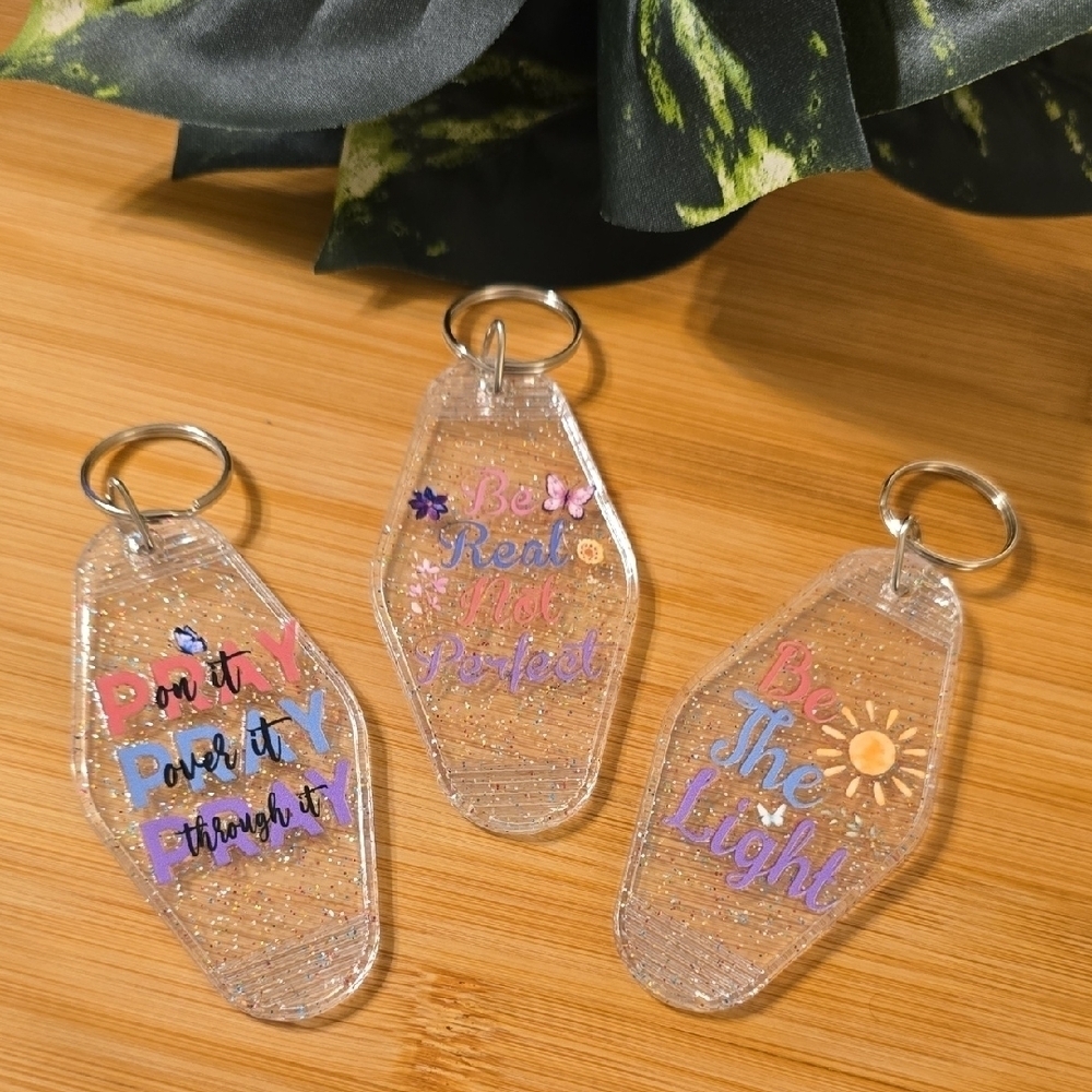Colorful Inspirational Keychains Set